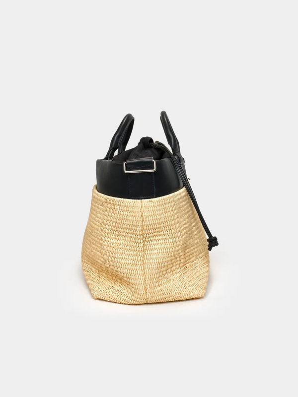 CABAS MAILLE RAPHIA NOIR