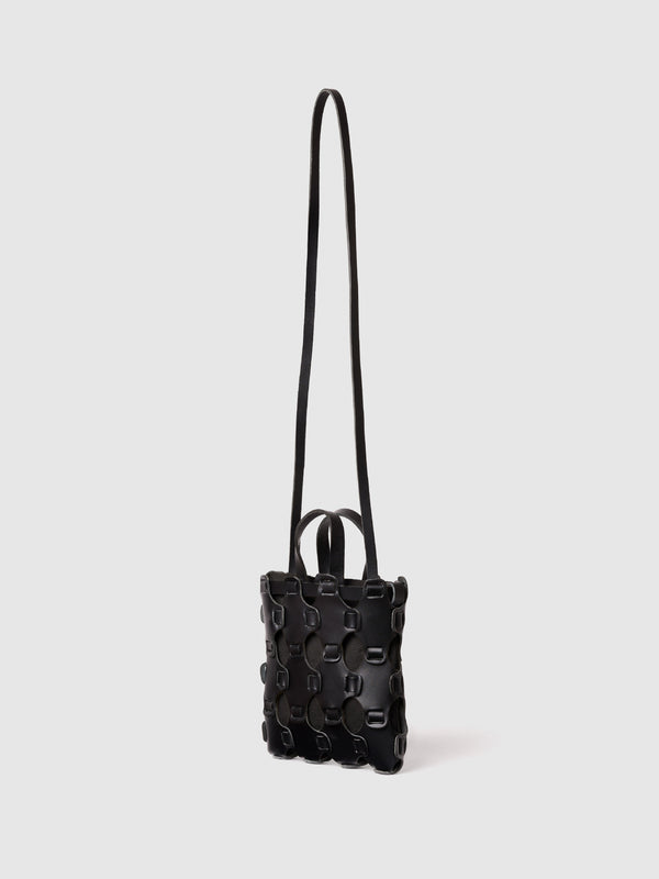 Small Black Braided Tote black cotton lining 10.03.53 