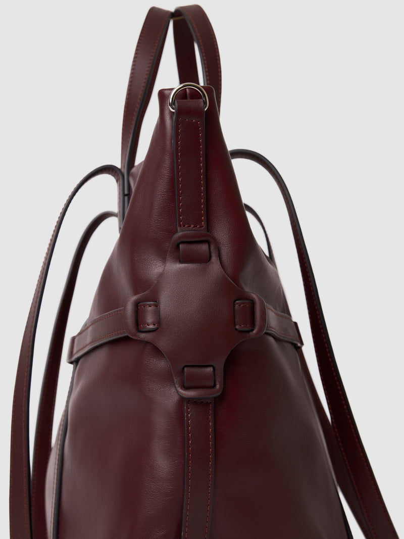 Soft Tote naked leather Burgundy ORGANIC SHAPE 