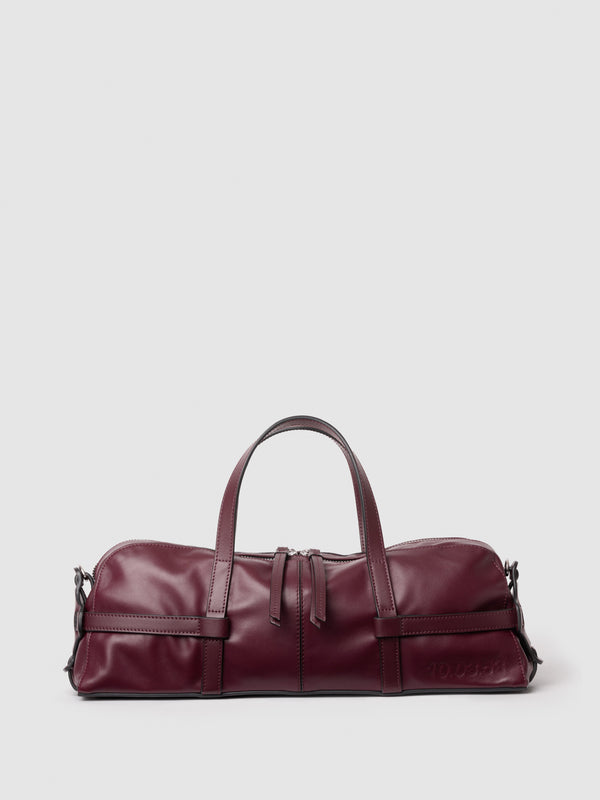 Soft Baguette naked leather Burgundy ORGANIC SHAPE 