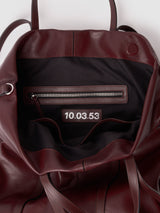 Soft Tote naked leather Burgundy ORGANIC SHAPE 