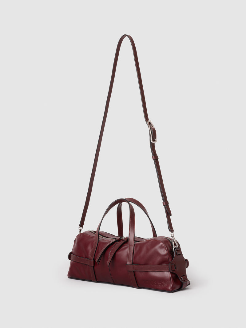 Soft Baguette naked leather Burgundy ORGANIC SHAPE 