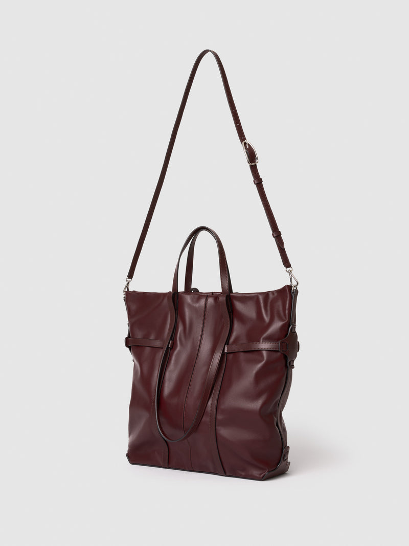 Soft Tote naked leather Burgundy ORGANIC SHAPE 