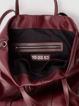 Soft Tote naked leather Burgundy ORGANIC SHAPE 