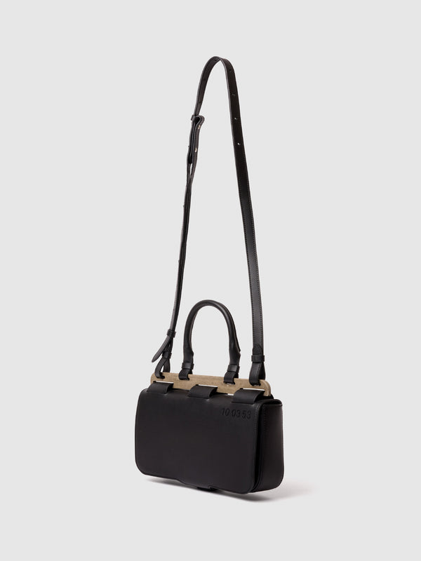 CONCRETE BAGUETTE LEATHER BLACK sac baguette LAB 