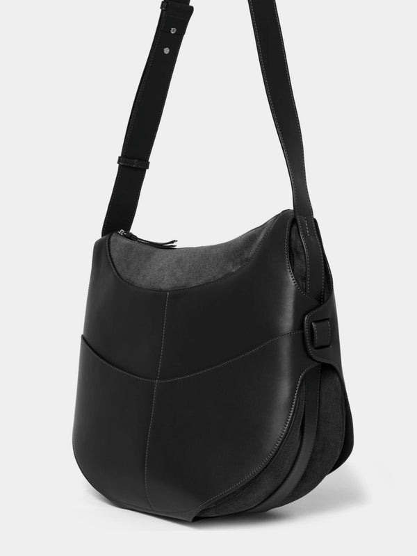 SADDLEBAG LEATHER BLACK/OFF BLACK (Archive) Sacs à main ORGANIC SHAPE 