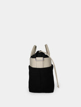 CABAS WOOL AND LEATHER BLACK/OFF WHITE Sacs à main UP-CYCLING 