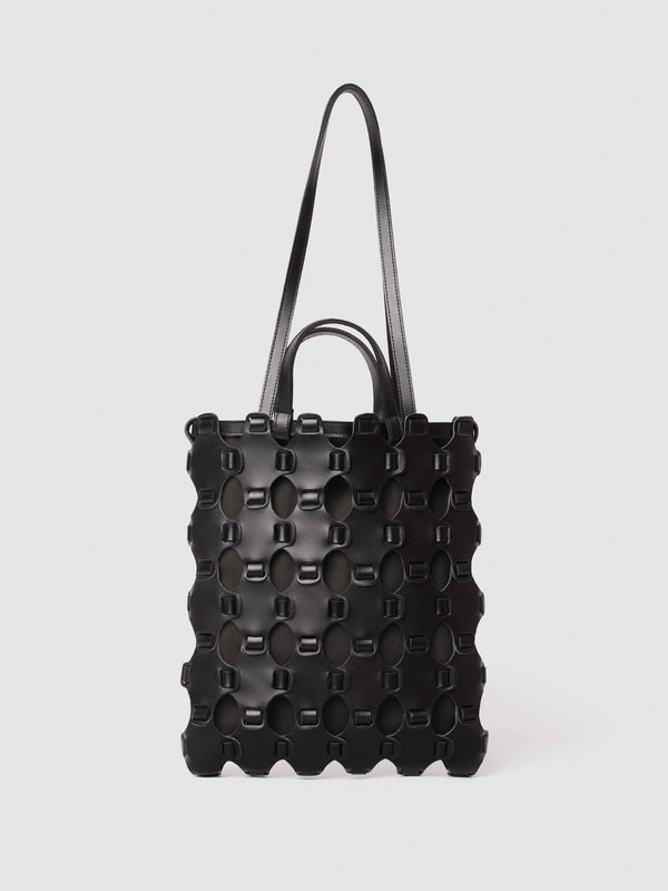 BRAIDED TOTE BLACK cotton lining UP-CYCLING LAB 