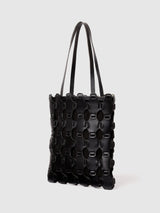 BRAIDED TOTE BLACK cotton lining UP-CYCLING LAB 