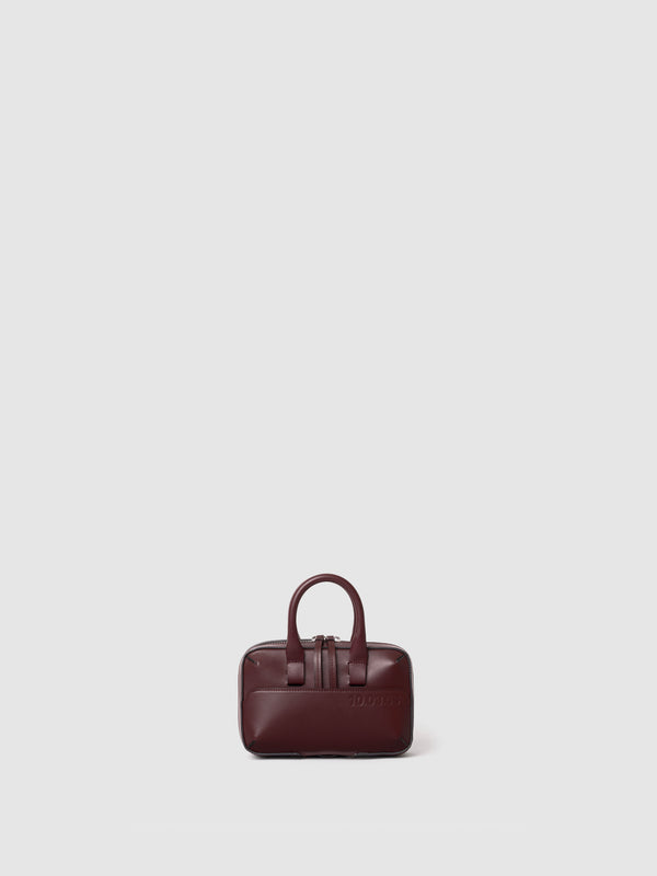 MINI BRIEF-CASE grainée BURGUNDY