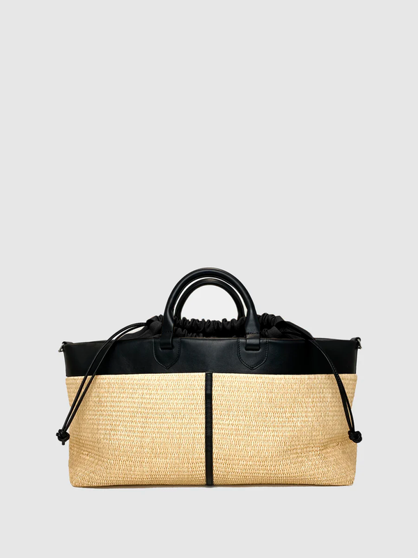 CABAS MAILLE RAPHIA NOIR